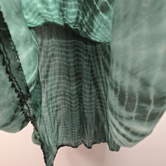 Just Cruising Tie Dye Ombre Tunic Dress "Free Size" Turquoise Embroidered Boho - Picture 8 of 10